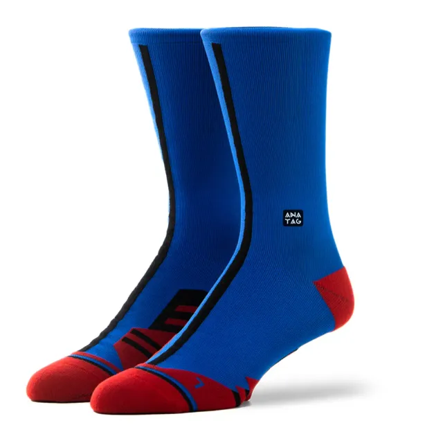 Anatag Stripe it up crew sokker blå L nylon